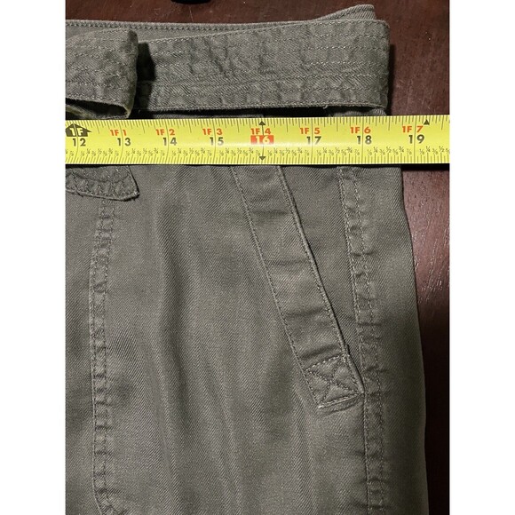 Liverpool Leonora Tie Front Skirt Olive Green Stretch Linen, Stitch Fix, Size 12 - Picture 5 of 10